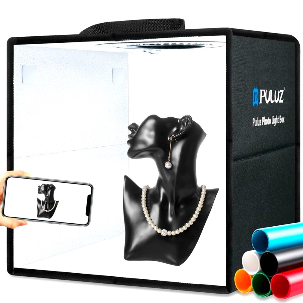 Light Box Photography 12x12 with 6 color changing backdrops and carrying case
